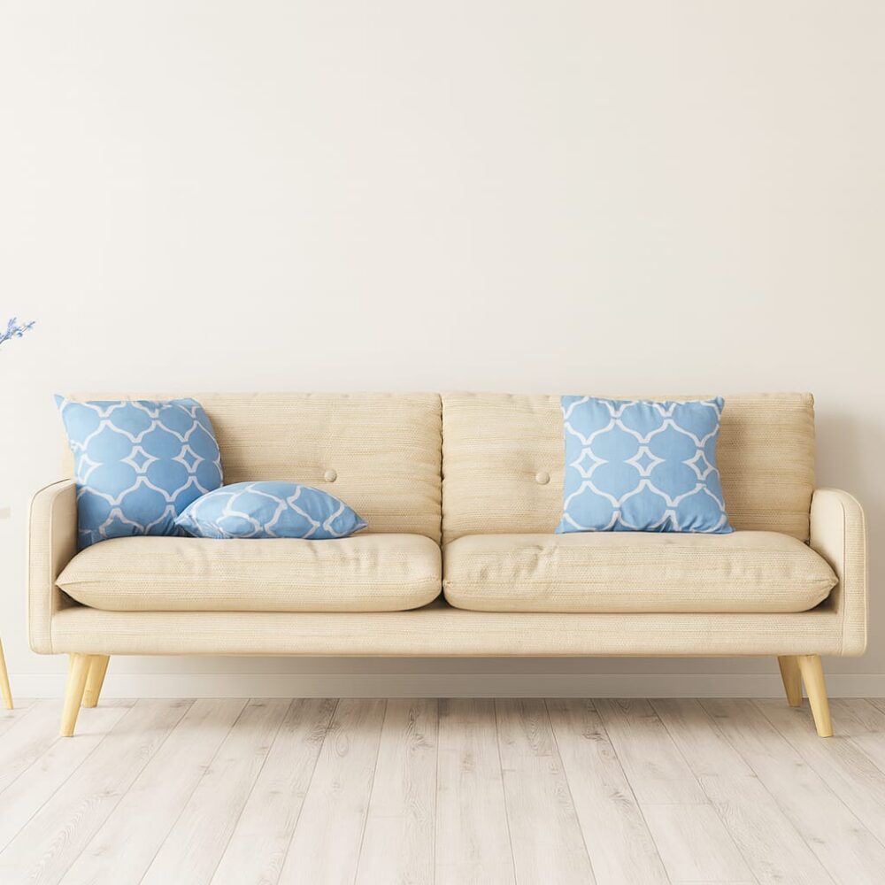 Mudramark Printed Cotton 2 Seater Sofa in Rust Orange Shad