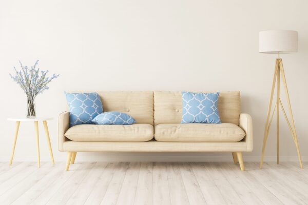 Mudramark Printed Cotton 2 Seater Sofa in Rust Orange Shad